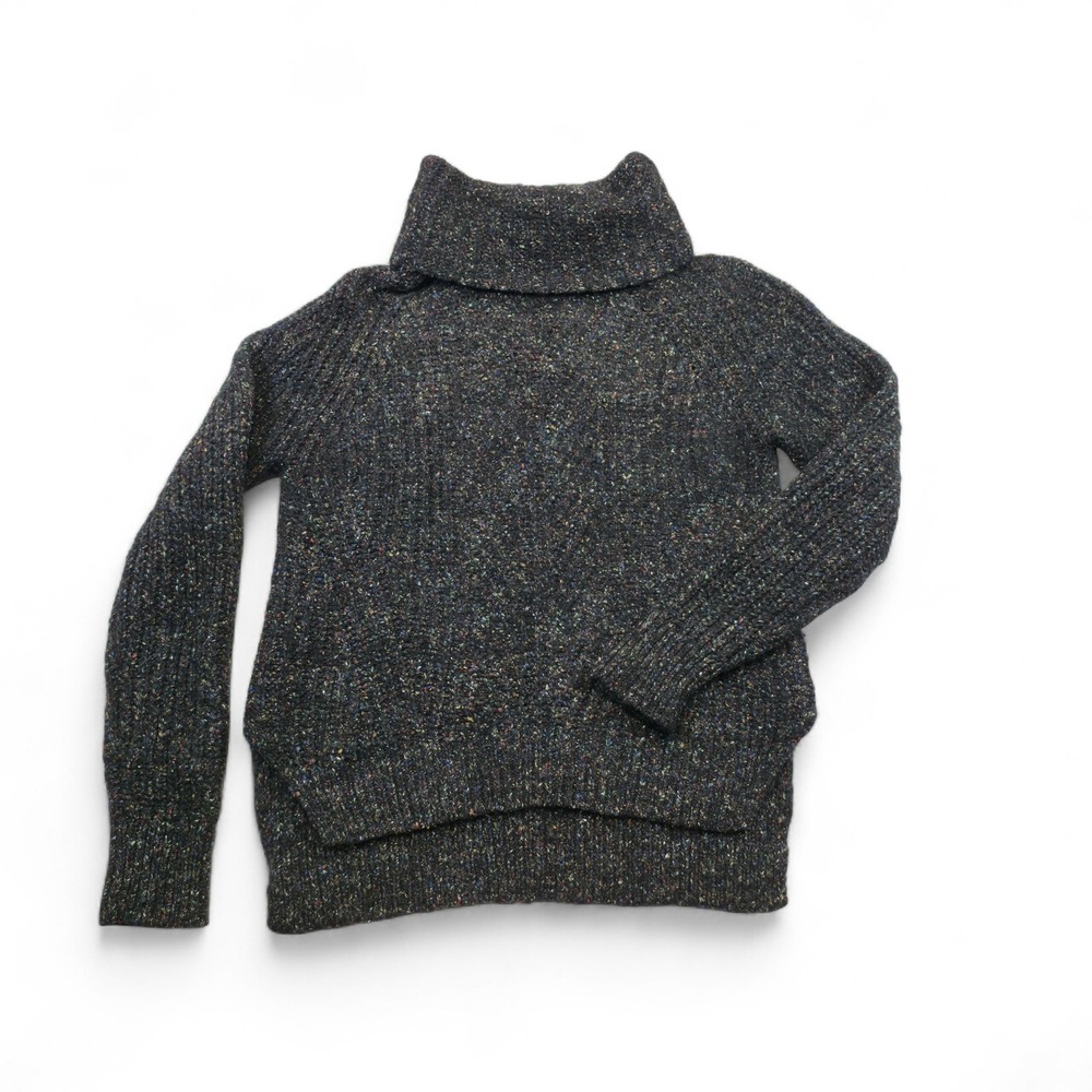 Madewell Wool Silk Blend Speckled Turtleneck Sweater Women's XS Gray Multicolor